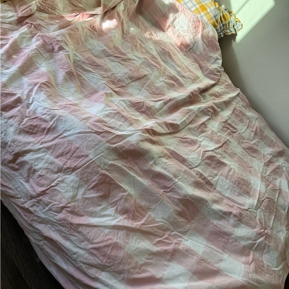 IKEA Pink and White Plaid Pillow Set - Picture 3 of 6